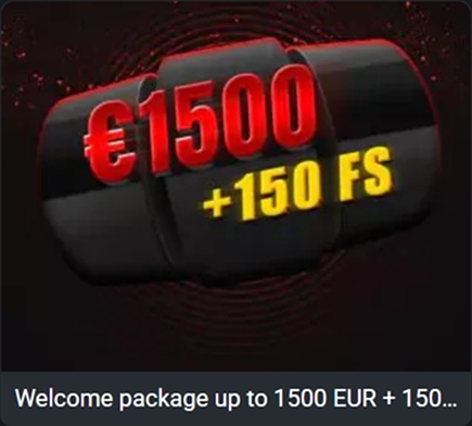 888Starz welcome package €1500 plus 150 FS
